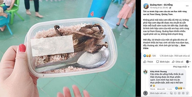 Xác minh làm rõ vụ hộp cơm thịt chuột được cho là của học sinh vùng cao huyện Nam Giang, Quảng Nam
