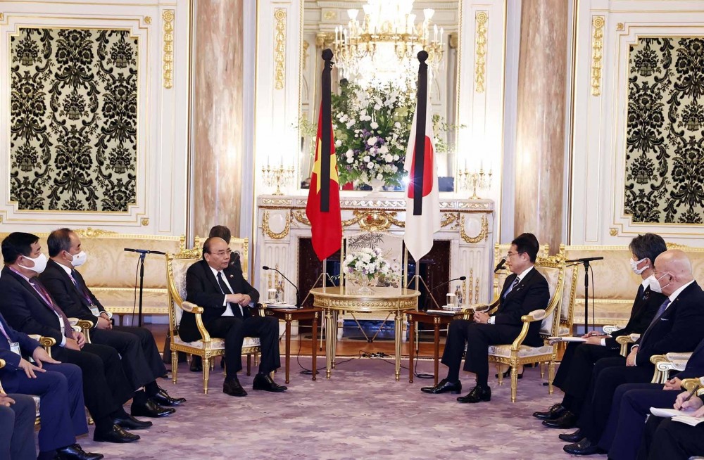 Chủ tịch nước Nguyễn Xuân Phúc hội đàm với Thủ tướng Nhật Bản Kishida Fumio
