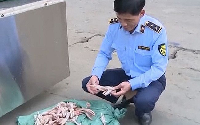 Hà Nội: Tiêu hủy hơn 3 tấn chân gà bẩn chuẩn bị tuồn ra thị trường