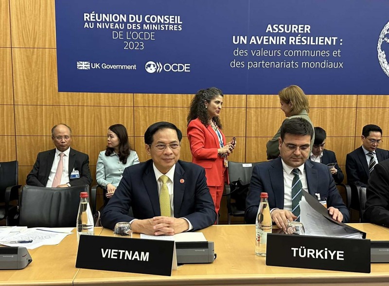 Bộ trưởng Ngoại giao Bùi Thanh Sơn tham dự Hội nghị Hội đồng Bộ trưởng OECD năm 2023.