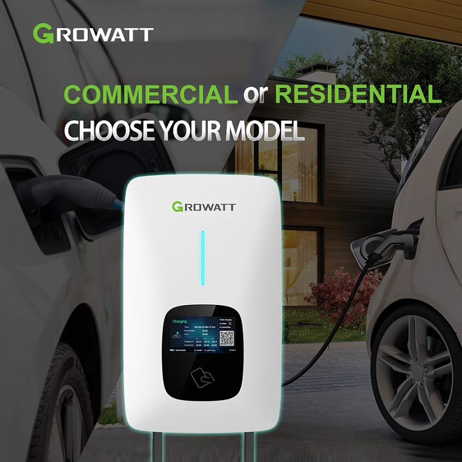 Growatt ra mắt bộ sạc xe điện ứng dụng trong dân dụng và thương mại