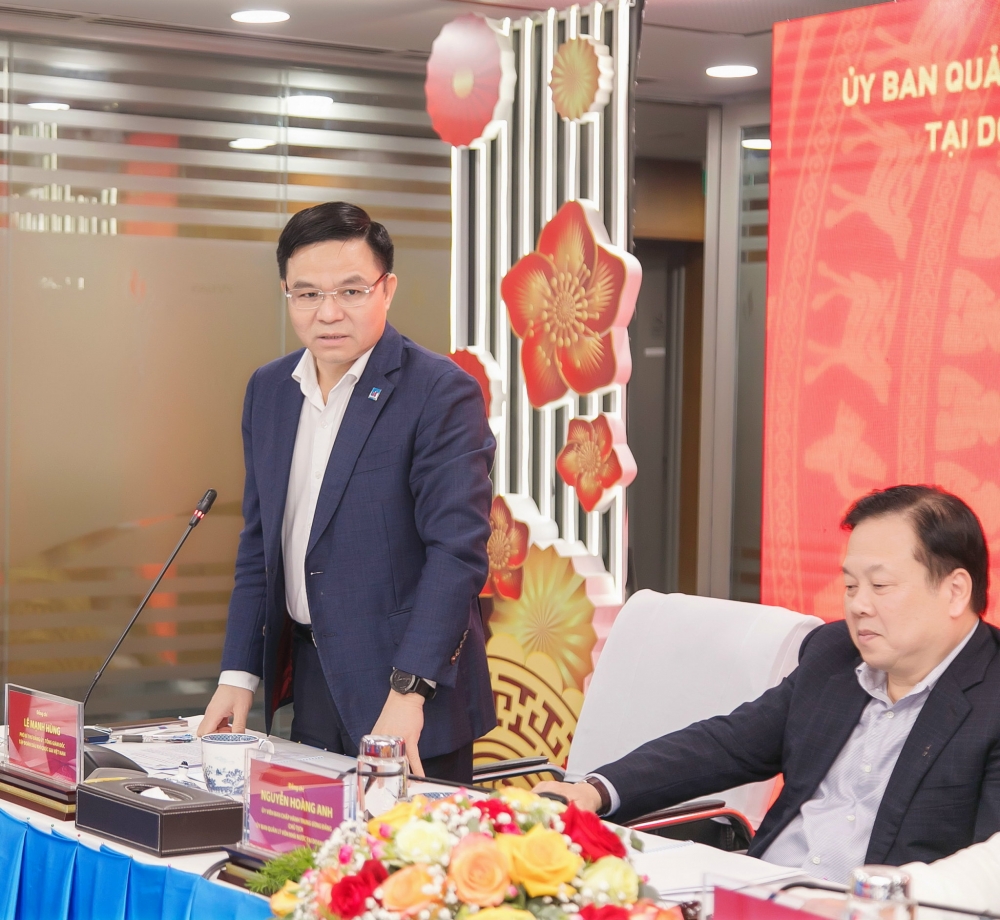ông Lê Mạnh HùngTổng Giám đốc Tập đoàn Dầu khí Việt Nam (PVN) phát biểu tại buổi làm việc
