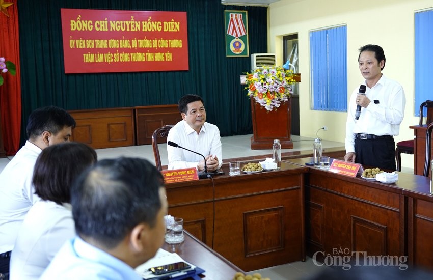 Bộ trưởng Nguyễn Hồng Diên làm việc với Sở Công Thương Hưng Yên