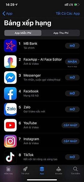 app cua viet nam lot top 1 app store ve luot tai tai viet nam