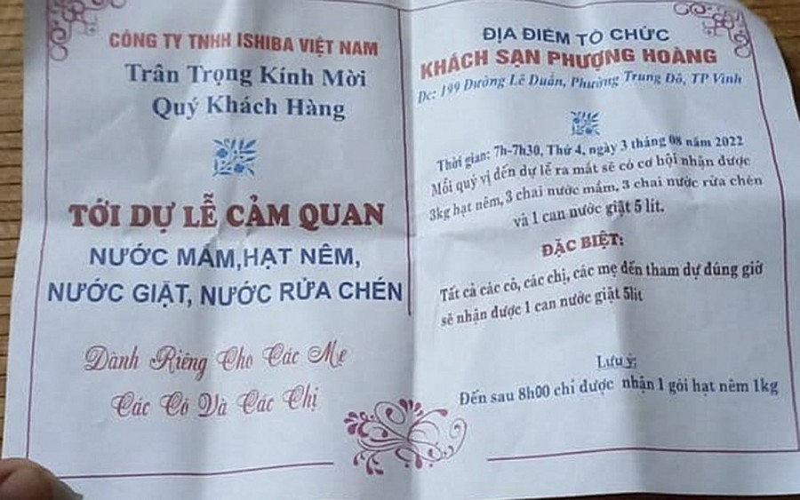 Tỉnh Nghệ An: Chiêu trò bán hàng “tặng quà” nhằm "giăng bẫy" người cao tuổi Tỉnh Nghệ An: Chiêu trò bán hàng “tặng quà” nhằm "giăng bẫy" người cao tuổi