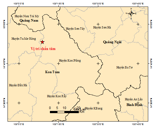 Tỉnh Kon Tum tiếp tục ghi nhận nhiều trận động đất