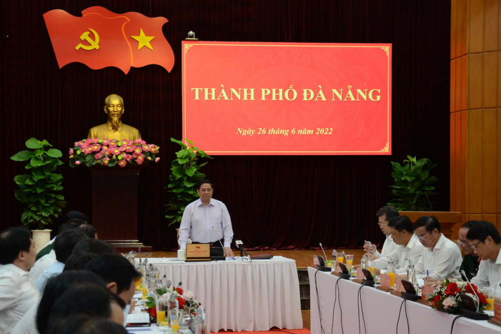 Thủ tướng Phạm Minh Chính làm việc với lãnh đạo chủ chốt thành phố Đà Nẵng