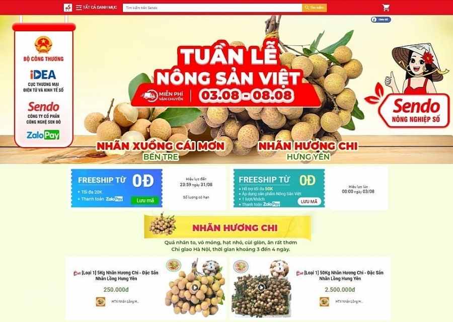 Nông sản Việt tăng doanh thu qua sàn thương mại điện tử