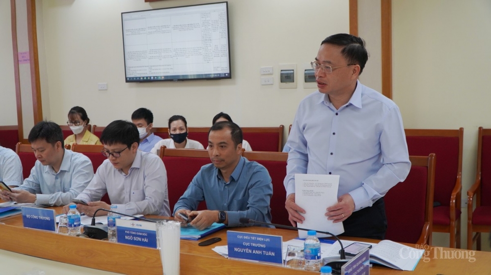 Ông Nguyễn Anh Tuấn - Cục trưởng Cục Điều tiết điện lực (Bộ Công Thương) phát biểu tại buổi làm việc