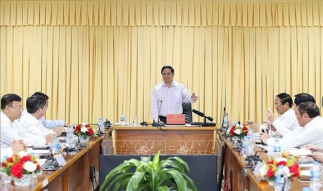 Thủ tướng Phạm Minh Chính phát biểu tại buổi làm việc với Nhà máy Nhiệt điện Ô Môn 1