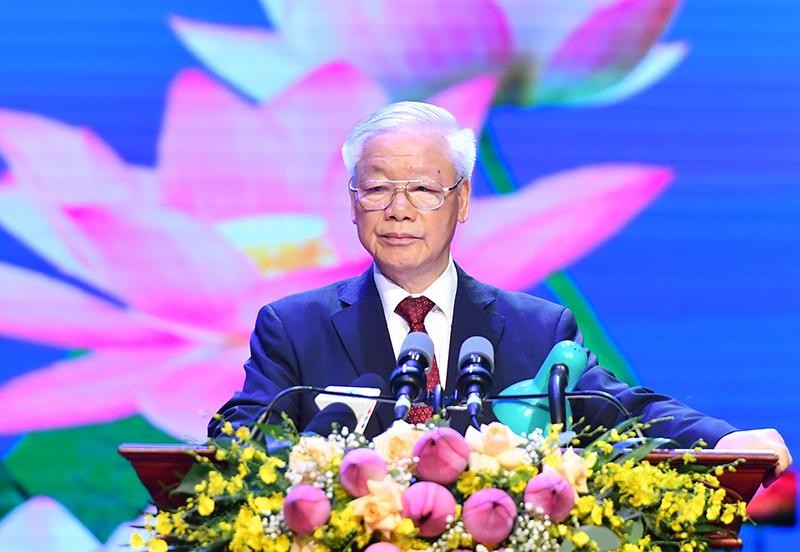 Hình ảnh lãnh đạo Đảng, Nhà nước dự Lễ kỷ niệm 60 năm Ngày thiết lập quan hệ ngoại giao Việt Nam-Lào ảnh 5