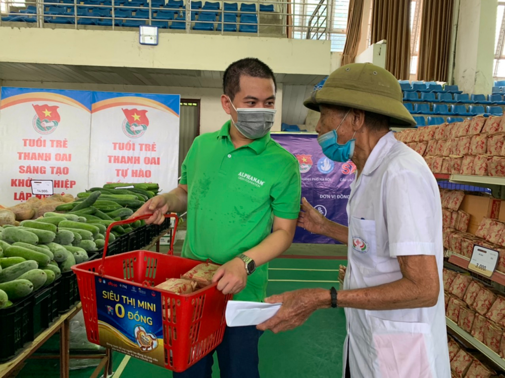 Alphanam Green Foundation vận hành Siêu thị mini 0 đồng đầu tiên tại ngoại thành Hà Nội