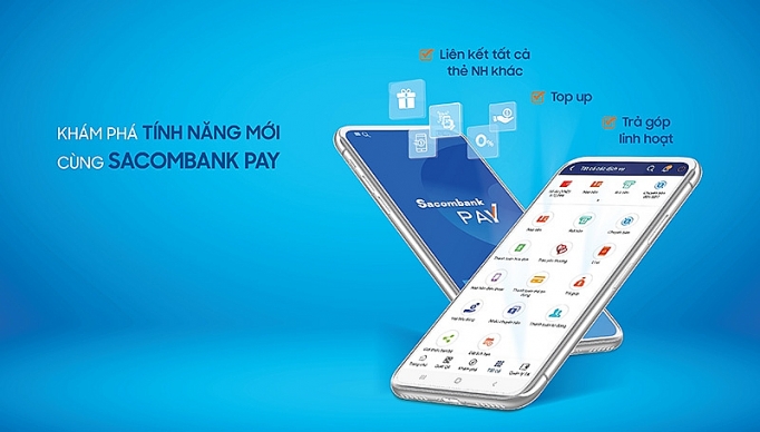 ung dung sacombank pay co them tinh nang mua ve dat phong